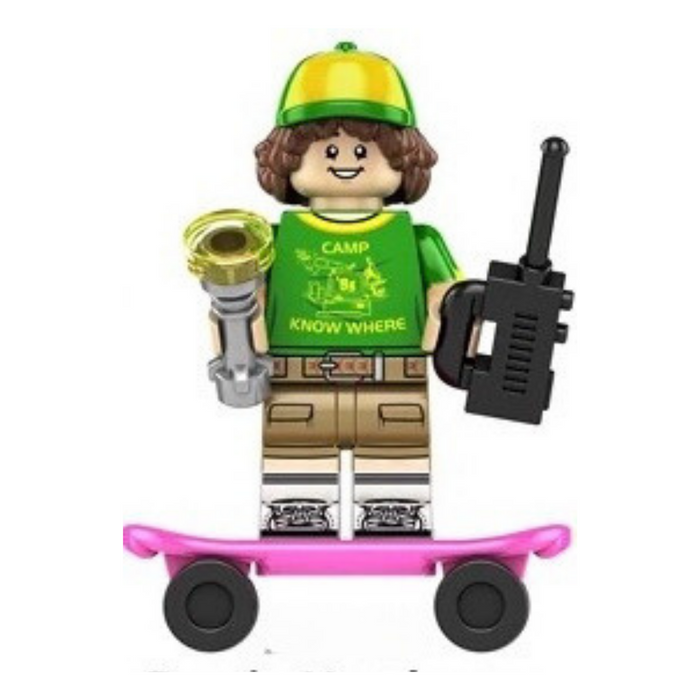 Dustin Henderson on a Skateboard - Stranger Things Minifigure